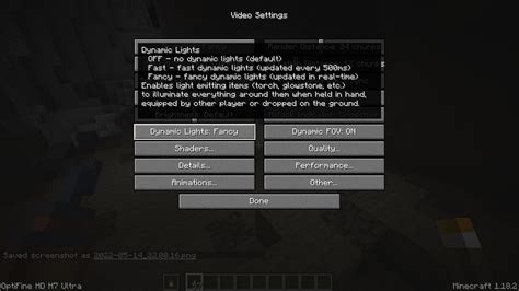 Minecraft How To Turn On The Dynamic Lighting Setting