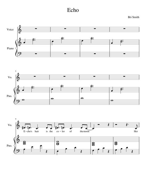 Echo Sheet Music For Piano Voice Download Free In Pdf Or Midi