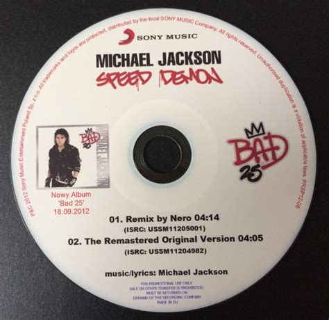 Michael Jackson Speed Demon Cdr Discogs