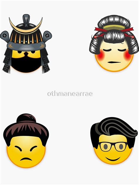 Japanese Emoji Collection Samuraigeishasumosalaryman Cool Japanese