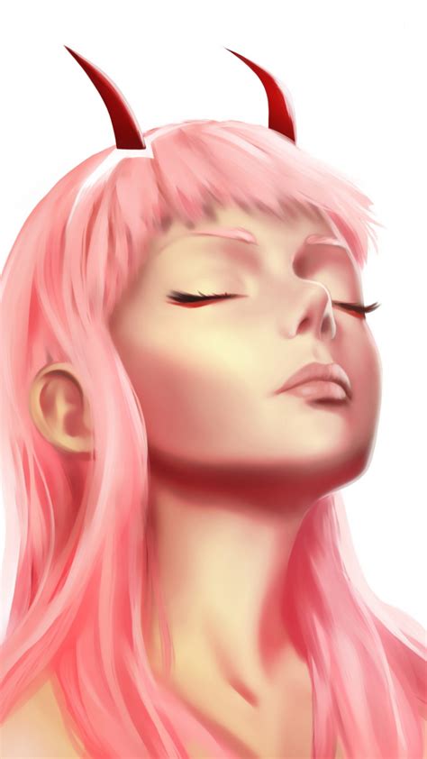 Download 720x1280 Wallpaper Zero Two Pink Hair Anime Girl Fanart