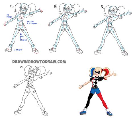 Step By Step How To Draw Harley Quinn At Drawing Tutorials