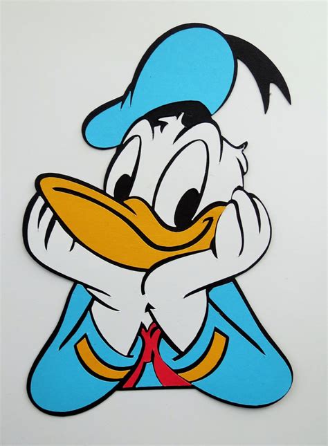 Mickey Donald Duck Head Face Paper Die Cut Scrapbook Etsy