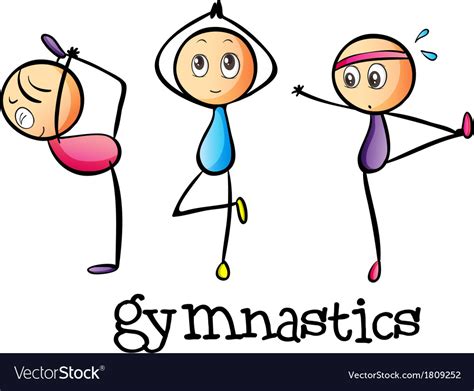 Stickmen Doing Gymnastics Royalty Free Vector Image