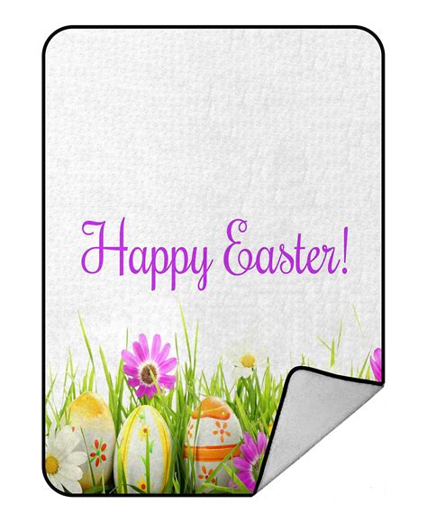 Gckg Happy Easter Fleece Blanket Crystal Velvet Front And Lambswool