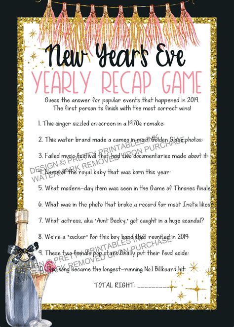 New Years Eve Games Printable