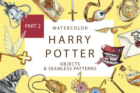 Watercolor Harry Potter 2 Custom Designed Illustrations ~ Creative