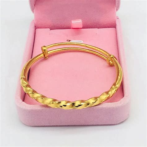 18k Yellow Gold Filled Twisted Pakistani Gold Bangles Bracelet For