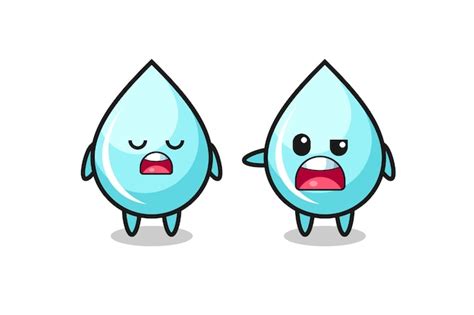 Premium Vector Illustration Of The Argue Between Two Cute Water Drop