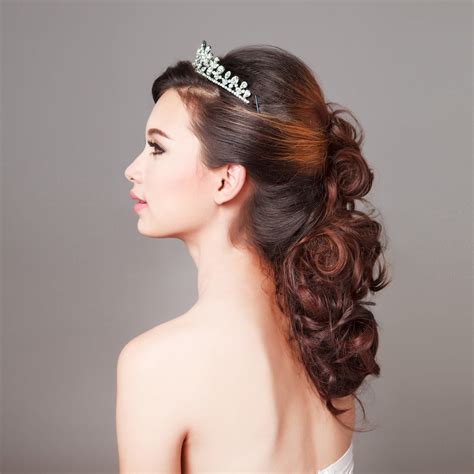 20 Collection Of Long Curly Bridal Hairstyles With A Tiara