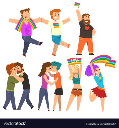 Lgbt Community Celebrating Gay Pride Love Parade Vector Image