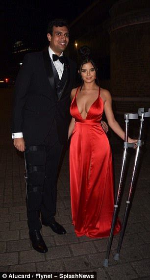 Demi Rose Flaunts Ample Cleavage In Plunging Red Dress Daily Mail Online