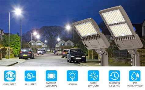 Yellore 150w Led Parking Lot Light With Photocell 19000lm Dlc Ul Listed