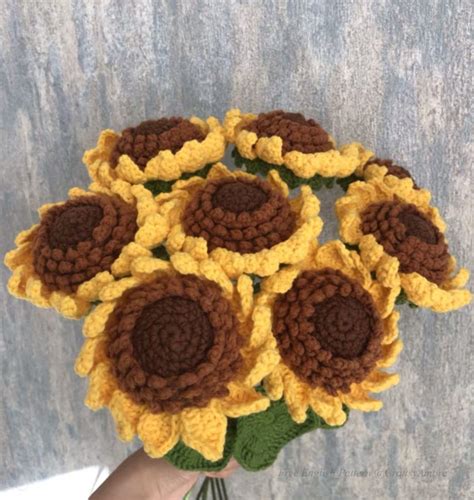 Sunflower Bouquet Free Crochet Pattern Step By Step Tutorial