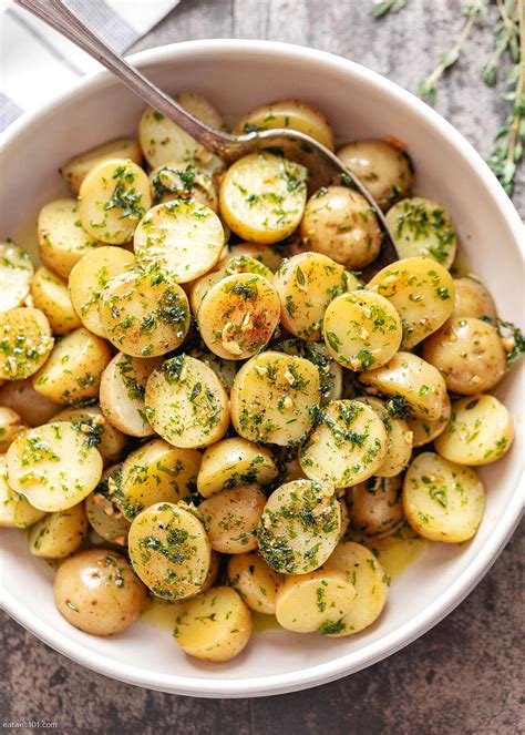 Drain the water from the pan. Garlic Browned Butter Baby Potatoes Recipe - How to cook Baby Potatoes — Eatwell101