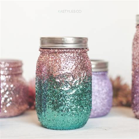Diy Glitter Mason Jar Tutorial Sprinkled And Painted At Ka