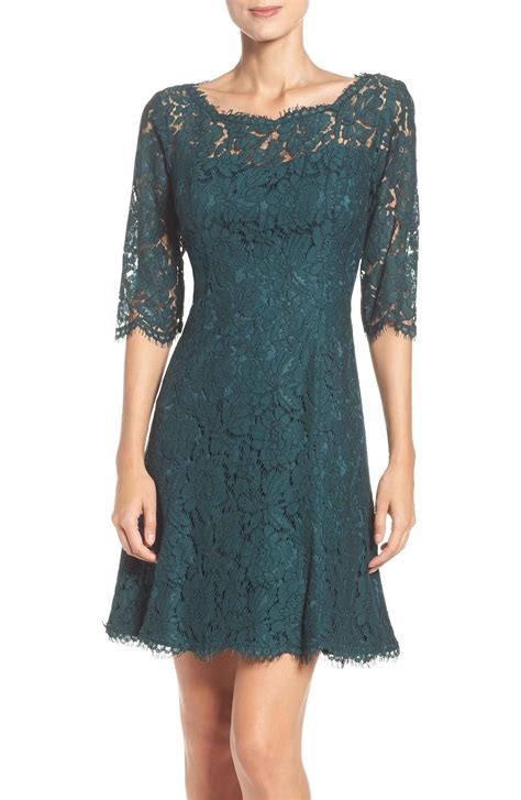 Eliza J Lace Fit Flare Cocktail Dress Regular Petite Nordstrom Fit And Flare Cocktail