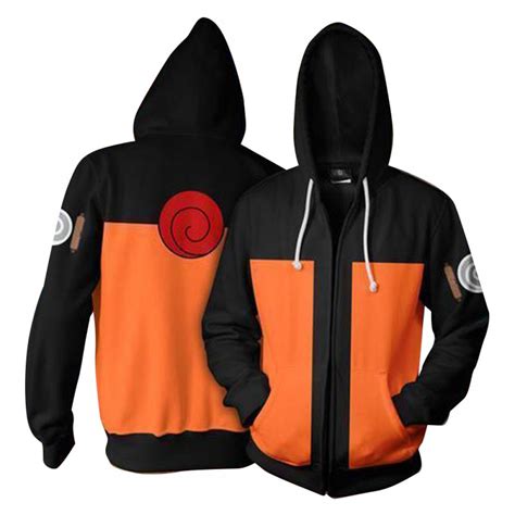 Naruto Hoodie Jacket Naruto Uzumaki Young Ninja 3d Zip Up Hoodies Jacket Coat