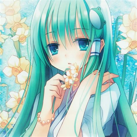 Image Anime Girl Hair Long Flower Narcissus Eye 10741