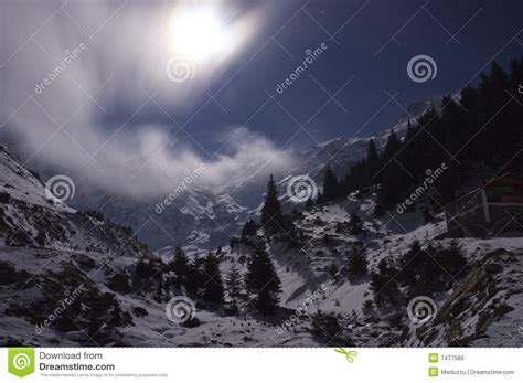 Full Moon Over The Mountains Stock Image Image Of Nature