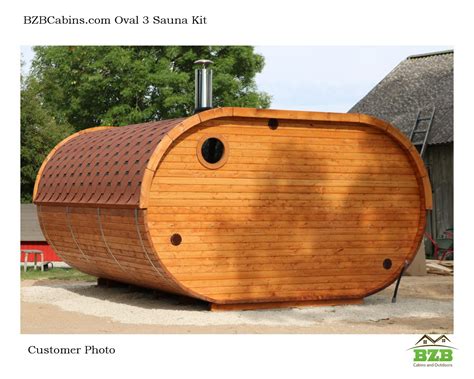 W3 Oval Shaped Barrel Sauna With 3 Rooms Bzb Cabins