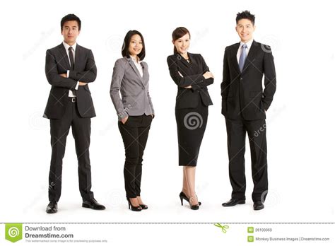 Studio Portrait Of Chinese Business Team Stock Image Image Of