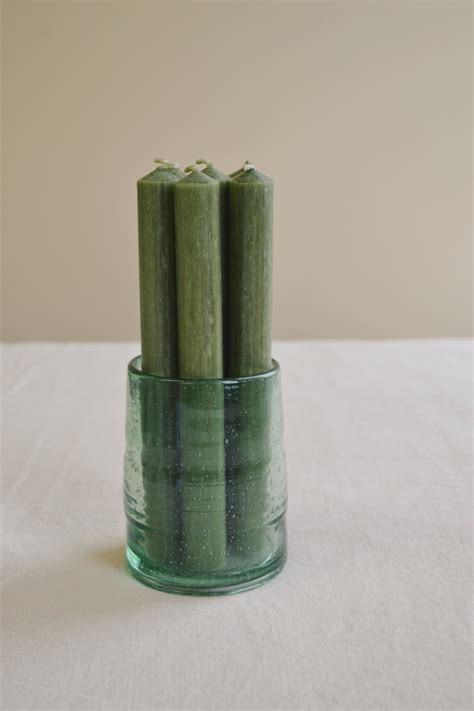 Olive Green Dinner Candles Set Of Six Spicer And Wood