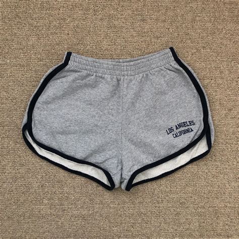 Super Cute Brandy Melville Fleece Lined Grey Shorts Depop