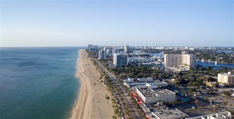 Panoramic Aerial View Of Fort Lauderdale On A Sunny Day Florida Stock