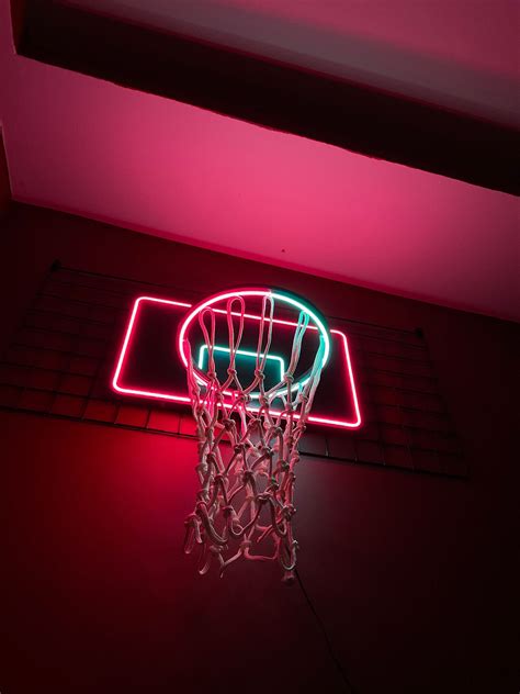 Luxury Neon Basketball Hoop V2 Wall Decor For Hoopers Etsy
