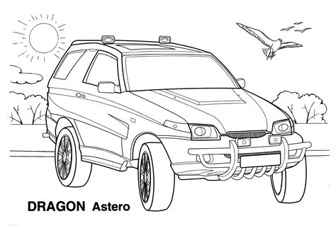 More 100 coloring pages from сoloring pages for boys category. Coloring page - Jeep sport