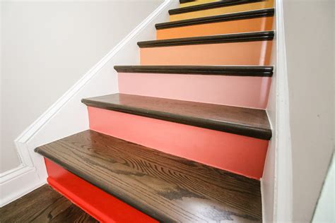 How To Paint Stair Risers Our Diy Rainbow Staircase