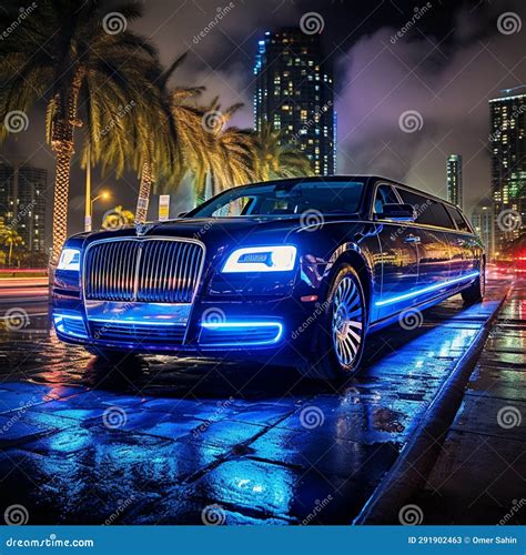Luxurious Limousines Under the Spotlight Stock Image - Image of viewers