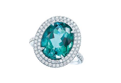 Tiffany Soleste Ring In Platinum With Diamonds And Oval Cut