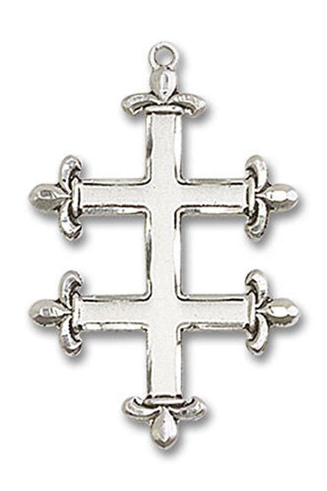 Cross Of Lorraine Pendant Sterling Silver 2 Sizes