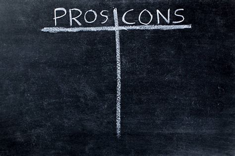 Pros And Cons Empty List On Blackboard Stock Photos Pictures And Royalty