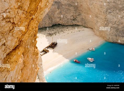 Shipwreck Cove Zakynthos Greece Stock Photo Alamy