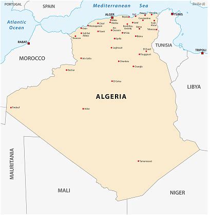 Wir bieten anklickbare karte der welt und leicht herunterladbaren world atlas, karten der kontinente, länder und städte, die für kinder, schüler, lehrer und reisende nützlich sind. Algerien Karte Stock Vektor Art und mehr Bilder von Afrika ...