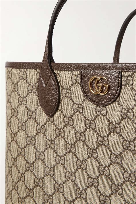 Gucci Ophidia Textured Leather Trimmed Printed Coated Canvas Tote Net