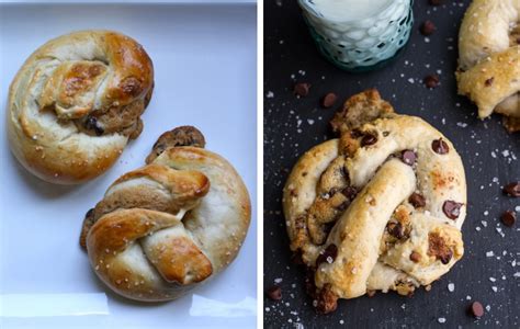 There are only three basic steps to making these yummy desserts Chocolate Chip Cookie Dough Stuffed Pretzels