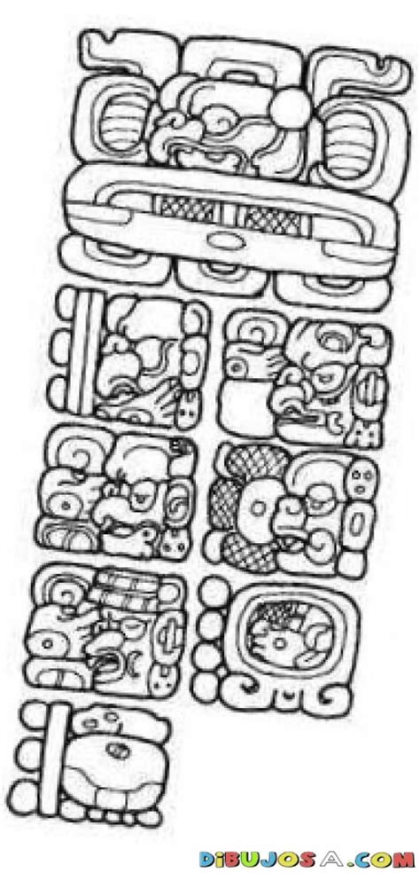 Simbolos Mayas Para Colorear Dibujo Maya De Un Nina Maya Con Un