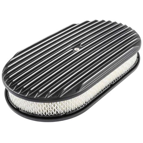 Jegs 500090 Finned Aluminum Air Cleaner Oval 15 In L X 8 14 In W X
