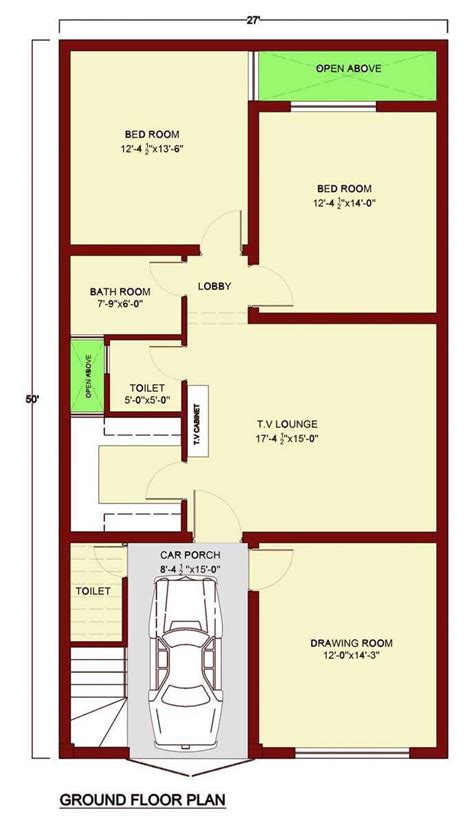 Ground Floor Plan 2 Bedrooms 1 Bathroomand 1 Toilet Kitchen