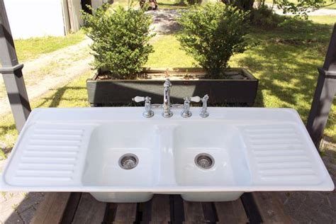 New Large Antique Style 60 Double Basin Green Blue Farm Sink Double
