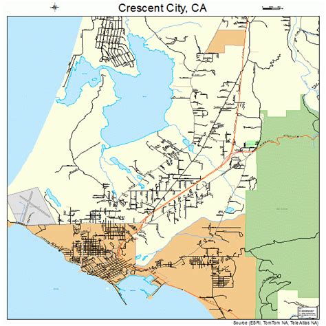 Crescent City California Street Map 0617022