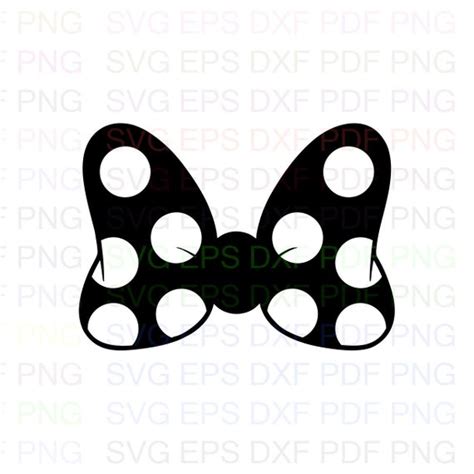 Minnie Bow Dot Mickey Mouse Outline Svg Stitch Silhouette Etsy