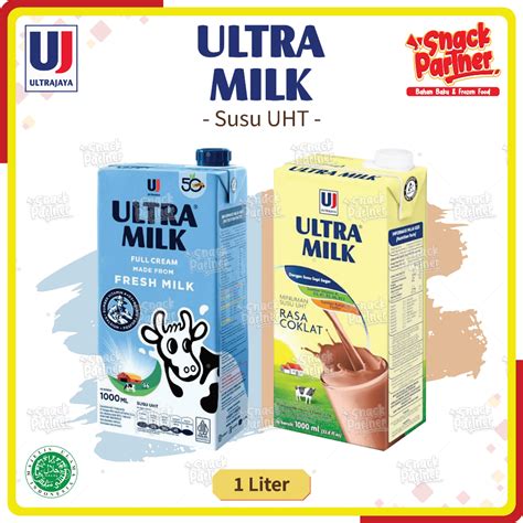 Jual Ultra Milk Susu Uht 1 L Full Cream Plain Choco Chocolate Coklat Ultramilk 1000 Ml