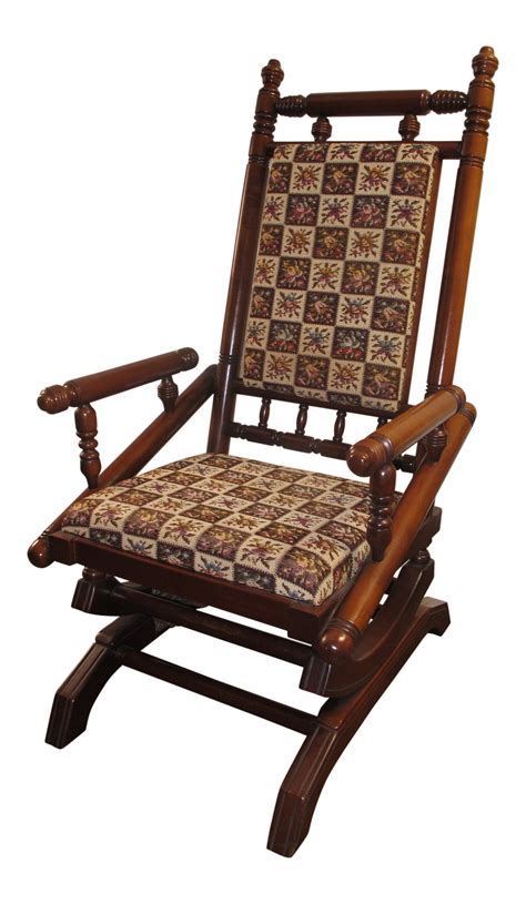 Antique Eastlake Victorian Turned Walnut Platform Rocking Chair Old Rocking Chairs Glider