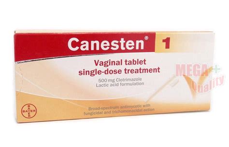 Canesten 1 Vaginal Tablet Single Dose Treatment 500mg Clotrimazole Lactic Acid