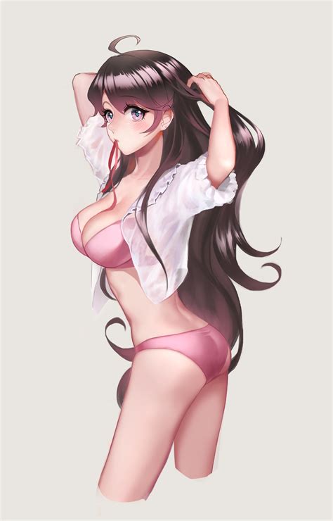 Wallpaper Anime Girls Underwear Bra Open Shirt Long Hair